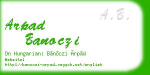 arpad banoczi business card